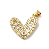 Brass Micro Pave Cubic Zirconia Pendants KK-C058-02G-01-1