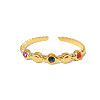 304 Stainless Steel Rhinestone Cuff Open Rings for Women WG1EF99-02-2