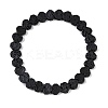 Natural Lava Rock Beaded Stretch Bracelets for Men Women BJEW-G727-01C-1