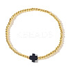 Brass Round Beads Stretch Bracelets VH4184-13-1
