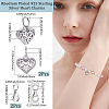2Pcs Rhodium Plated Hollow Out 925 Sterling Silver Heart Charms STER-BBC0008-22-2