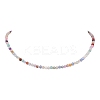 Faceted Round Natural Agate(Dyed & Heated) Beaded Necklaces for Women NJEW-JN04659-04-2