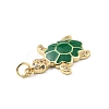 Rack Plating Brass Micro Pave Cubic Zirconia Pendants KK-C021-01G-06-3