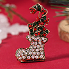 Christmas Theme Zinc Alloy Rhinestone Brooches for Backpack Clothes LS-LK8386-13-1