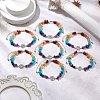 7Pcs Chakra Theme Natural & Synthetic Mixed Gemstone Chips Braided Beads Bracelets BJEW-JB11324-1