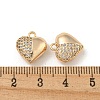 Brass Micro Pave Clear Cubic Zirconia Charms KK-Z057-05G-3