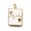 Mother's Day Brass Micro Pave Orange Red Cubic Zirconia Pendants KK-CBAA632-06G-1