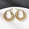 304 Stainless Steel Twist Ring Hoop Earrings EJEW-Z146-01G-01-1