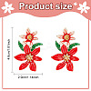 2 Pairs 2 Colors 3D Flower of Life Enamel Dangle Stud Earrings EJEW-FI0001-26-2