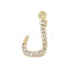 Rack Plating Brass Micro Pave Clear Cubic Zirconia Pendants KK-A224-03P-G-1