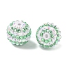Striped Resin Rhinestone Beads OACR-A037-01I-2