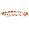 Bohemian Handmade Word Resin & Plastic Colorful Glass Beaded Friendship Stretch Bracelets for Men Women PI5207-3-1
