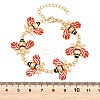 304 Stainless Steel Enamel Link Chain Bracelets for Women BJEW-H641-04G-3
