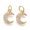 Brass Micro Pave Clear Cubic Zirconia Charms ZIRC-Z005-01A-1