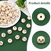 Printed Wood European Beads WOOD-PH0002-55-4