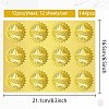 12 Sheets Self Adhesive Gold Foil Embossed Stickers DIY-WH0451-047-2