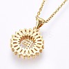 Brass Micro Pave Cubic Zirconia Initial Pendant Necklaces NJEW-H486-30G-F-2