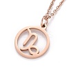 304 Stainless Steel Pendant Necklaces NJEW-Z004-01RG-1