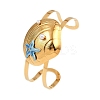 Shell Shape 304 Stainless Steel Enamel Cuff Bangles for Women LS-BJEW-A049-04B-G-4