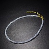 Glass Faceted Rondelle Beaded Choker Necklaces with Zinc Alloy End Chains BU2410-3-1