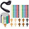 Wood with Opaque Plastic Beads Bracelet DIY Kit DIY-DR0001-73-1