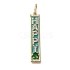 Brass Micro Pave Cubic Zirconia Pendants KK-K389-042G-1
