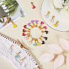 24Pcs 8 Colors Heart Alloy Enamel Pendant Locking Stitch Markers HJEW-SC00035-4