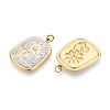 304 Stainless Steel and Polymer Clay Crystal Rhinestone Pendants STAS-T069-60B-2