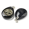 Synthetic Blue Goldstone Teardrop Pendants G-Q175-01C-2