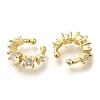 Ring Rack C-Shaped Plating Brass Micro Pave Clear Cubic Zirconia Cuff Earrrings EJEW-L097-18G-2