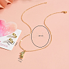 Brass Pave Cubic Zirconia Stud Earrings & Pendant Necklaces Sets for Women Golden GL8685-1-2