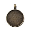 Flat Round Alloy Pendant Cabochon Settings PALLOY-N0088-26AB-NF-1