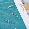 4Pcs 2 Colors Brass S Shaped Connector Charms KK-FH0007-98-4