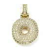Brass Micro Pave Clear Cubic Zirconia Pendants KK-M279-01G-O-1