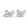 Brass Micro Pave Clear Cubic Zirconia Fold Over Clasps KK-U043-21P-1