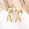 304 Stainless Steel Micro Pave Clear Cubic Zirconia Stud Earrings EJEW-I318-01G-05-2