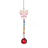 Glass Teardrop Pendant Decorations HJEW-JM01581-03-1