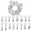 32Pcs 16 Style Alloy Pendant Locking Stitch Markers HJEW-CJ00044-1