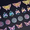 32Pcs 4 Style Ion Plating(IP) 201 Stainless Steel Filigree Pendants STAS-NB0001-20-4