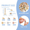 60Pcs 3 Color Flat Round 304 Stainless Steel Stud Earring Findings STAS-TA0002-47-3