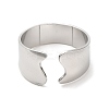 Non-Tarnish 304 Stainless Steel Plain Open Cuff Ring for Women RJEW-M149-22P-2