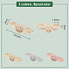 GOMAKERER 18Pcs 3 Colors Brass Micro Pave Clear Cubic Zirconia Slide Charms KK-GO0001-29-2