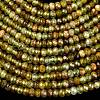 Faceted Rondelle Natural Green Garnet Beads Strands G-F289-40B-2
