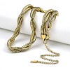 304 Stainless Steel Double Layer Round Snake Chain Necklaces NJEW-K387-01G-1