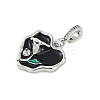 Brass Enamel Micro Pave Cubic Zirconia Pendants KK-U043-11P-02-2