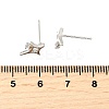 Brass Micro Pave Clear Cubic Zirconia Stud Earrings EJEW-M103-03P-5
