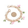 2Pcs Glass Flower & Fruit Bag Decorative Chains AJEW-BA00172-01-4