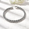 Braided 304 Stainless Steel Cuff Bangles for Women BJEW-A067-07P-1
