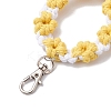 Flower Handmade Macrame Cotton Threads Pendant Decorations HJEW-JM02614-4