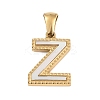 Natural White Shell Alphabet Pendants STAS-M338-02G-Z-1